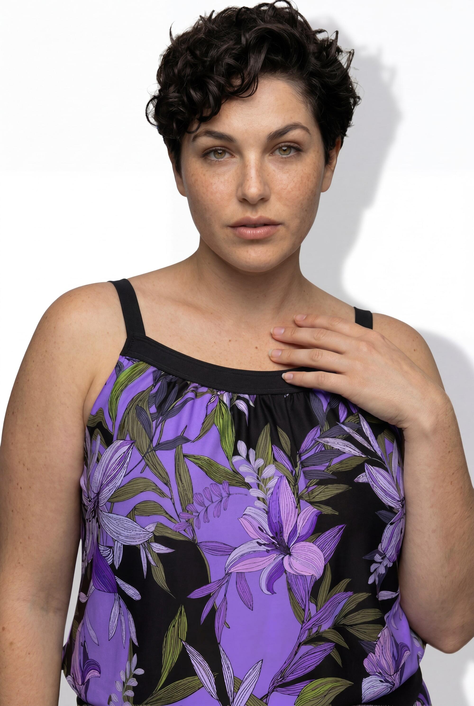 Dames Tankini lelies zachte cups elastische zoom verstelbare bandjes 3/7
