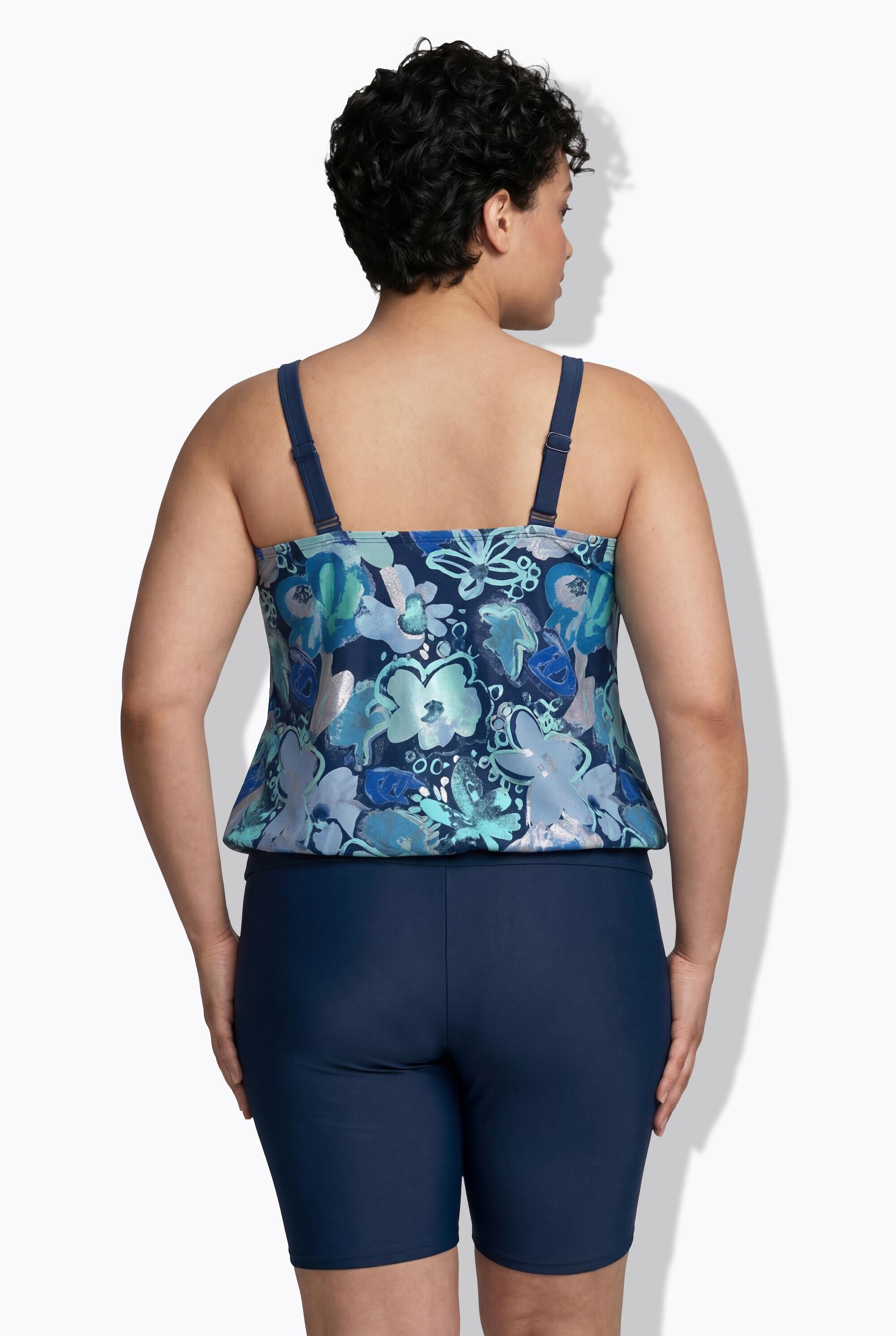 Femme Tankini bas longueur cycliste motif floral 2/7