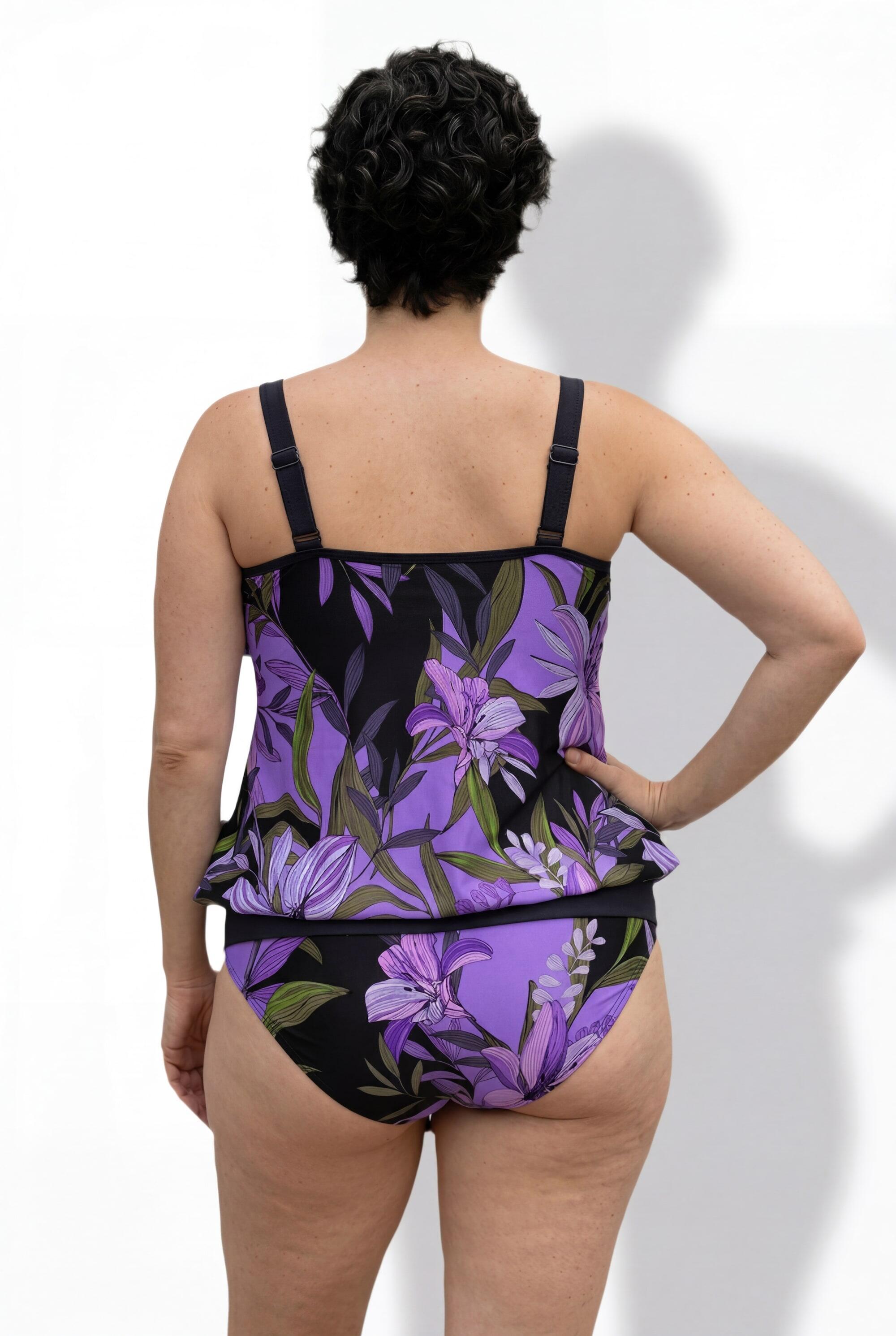 Dames Tankini lelies zachte cups elastische zoom verstelbare bandjes 2/7