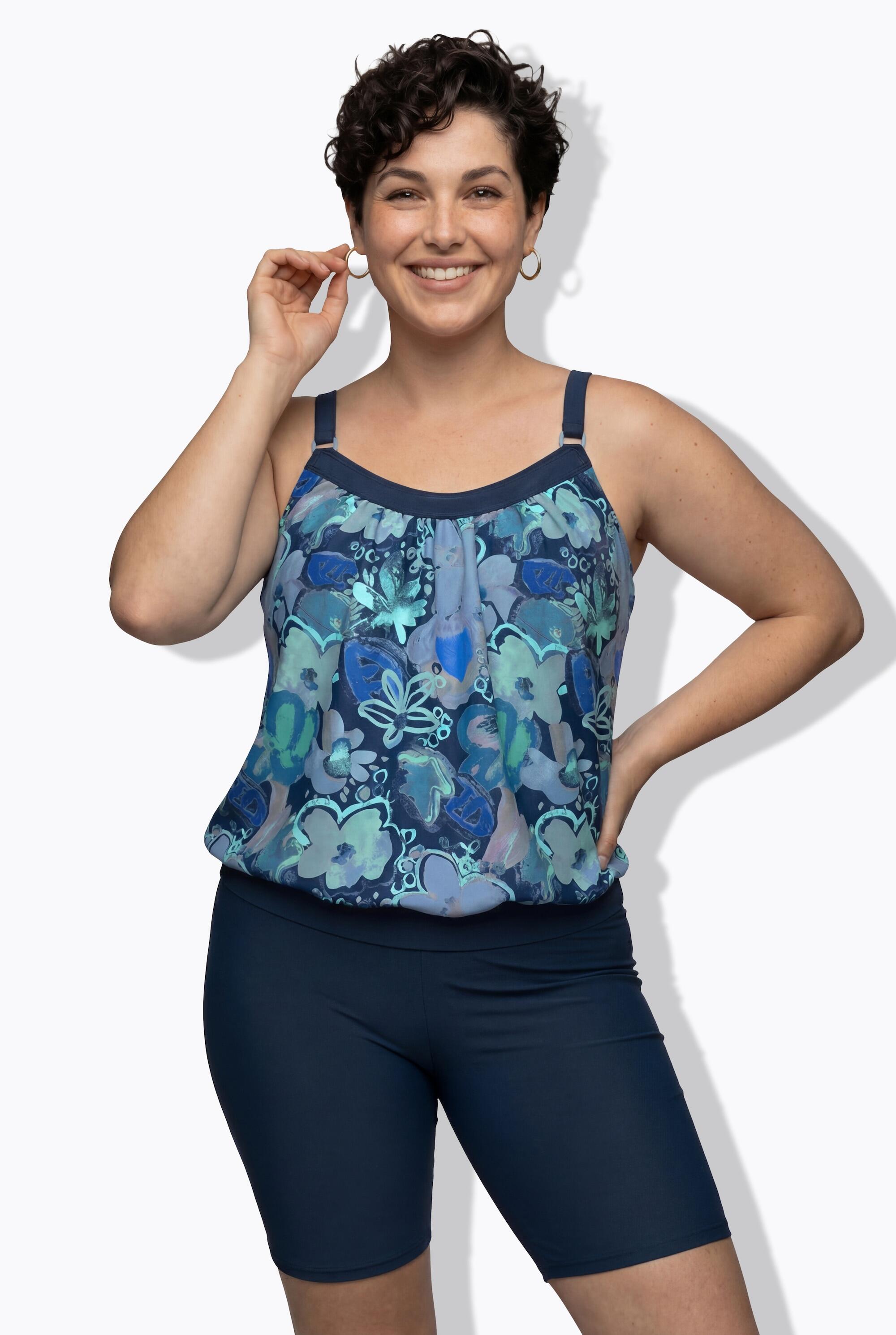 Femme Tankini bas longueur cycliste motif floral 5/7