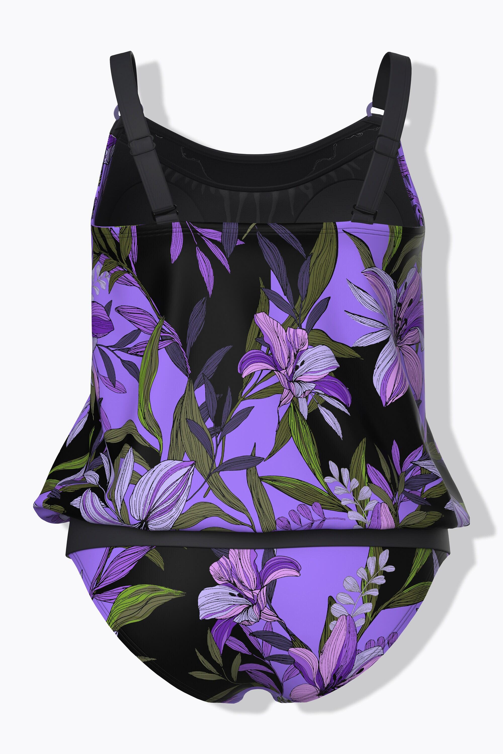 Dames Tankini lelies zachte cups elastische zoom verstelbare bandjes 7/7