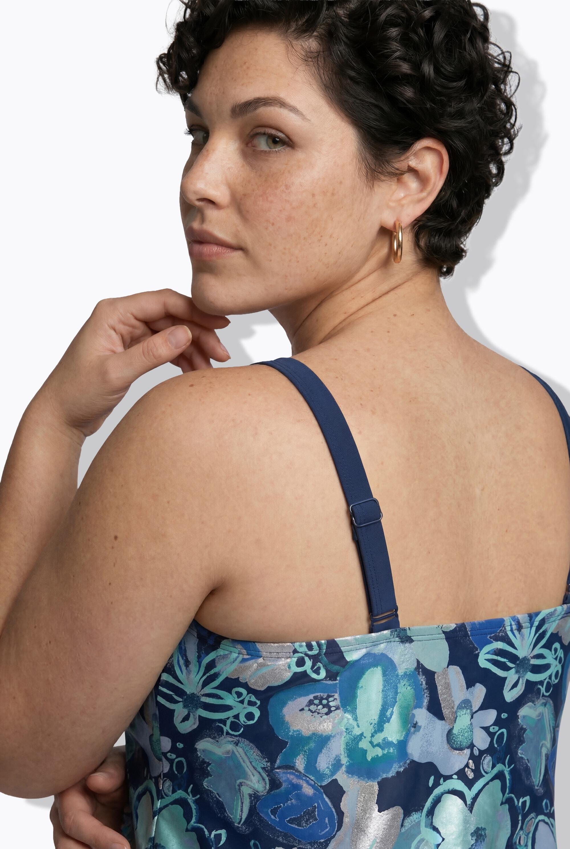 Femme Tankini bas longueur cycliste motif floral 4/7