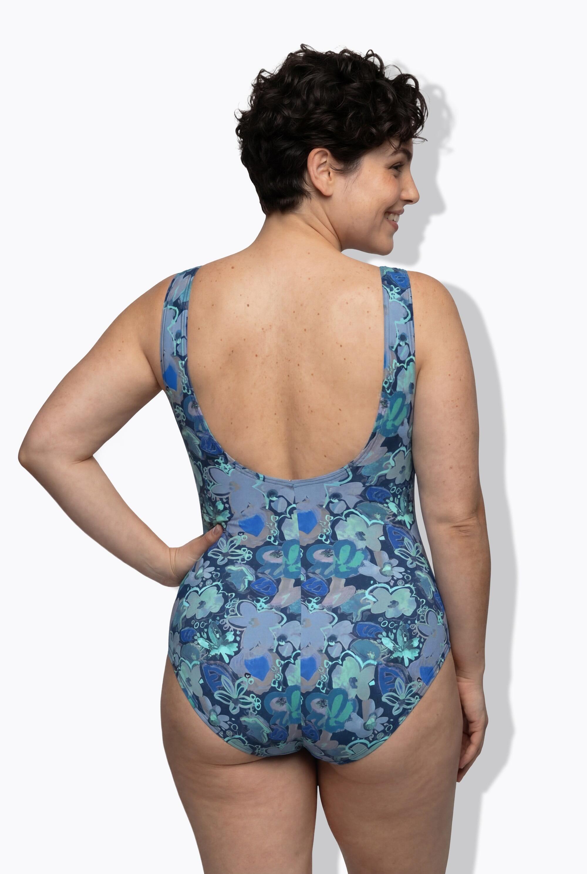 Femme Maillot de bain à fleurs sans bonnets souples décolleté rond 2/7