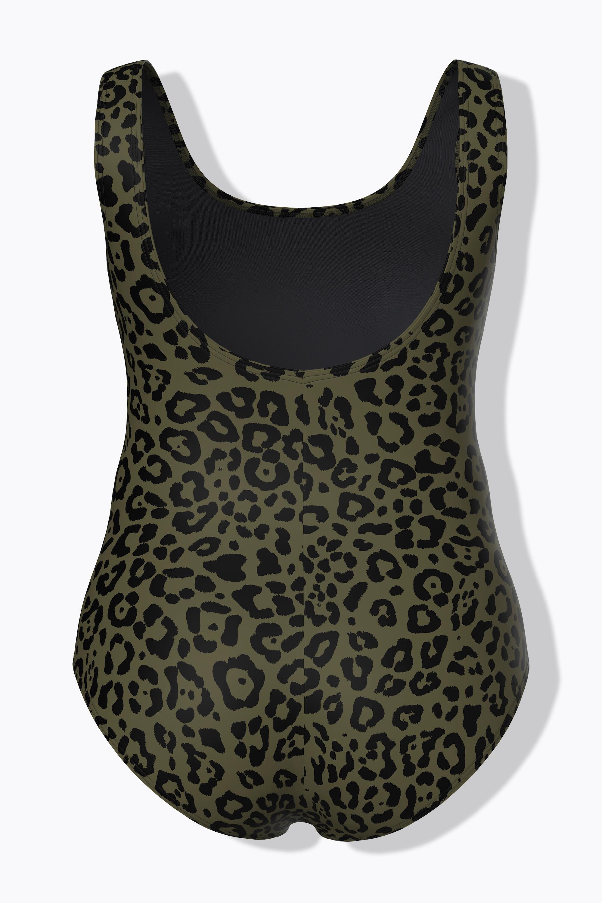 Femme Maillot de bain sans bonnets souples décolleté rond et motif léopard 7/7
