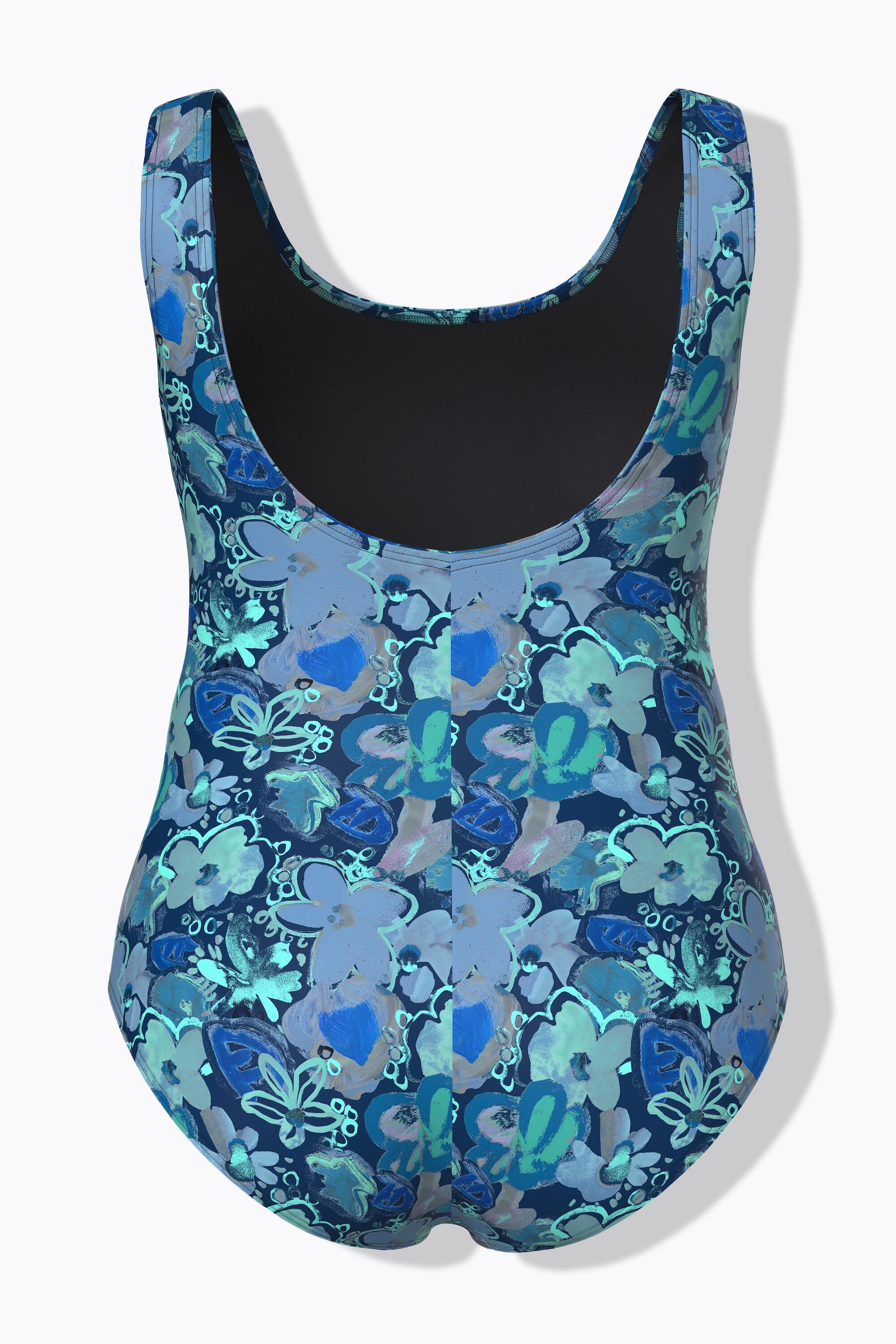 Femme Maillot de bain à fleurs sans bonnets souples décolleté rond 6/7