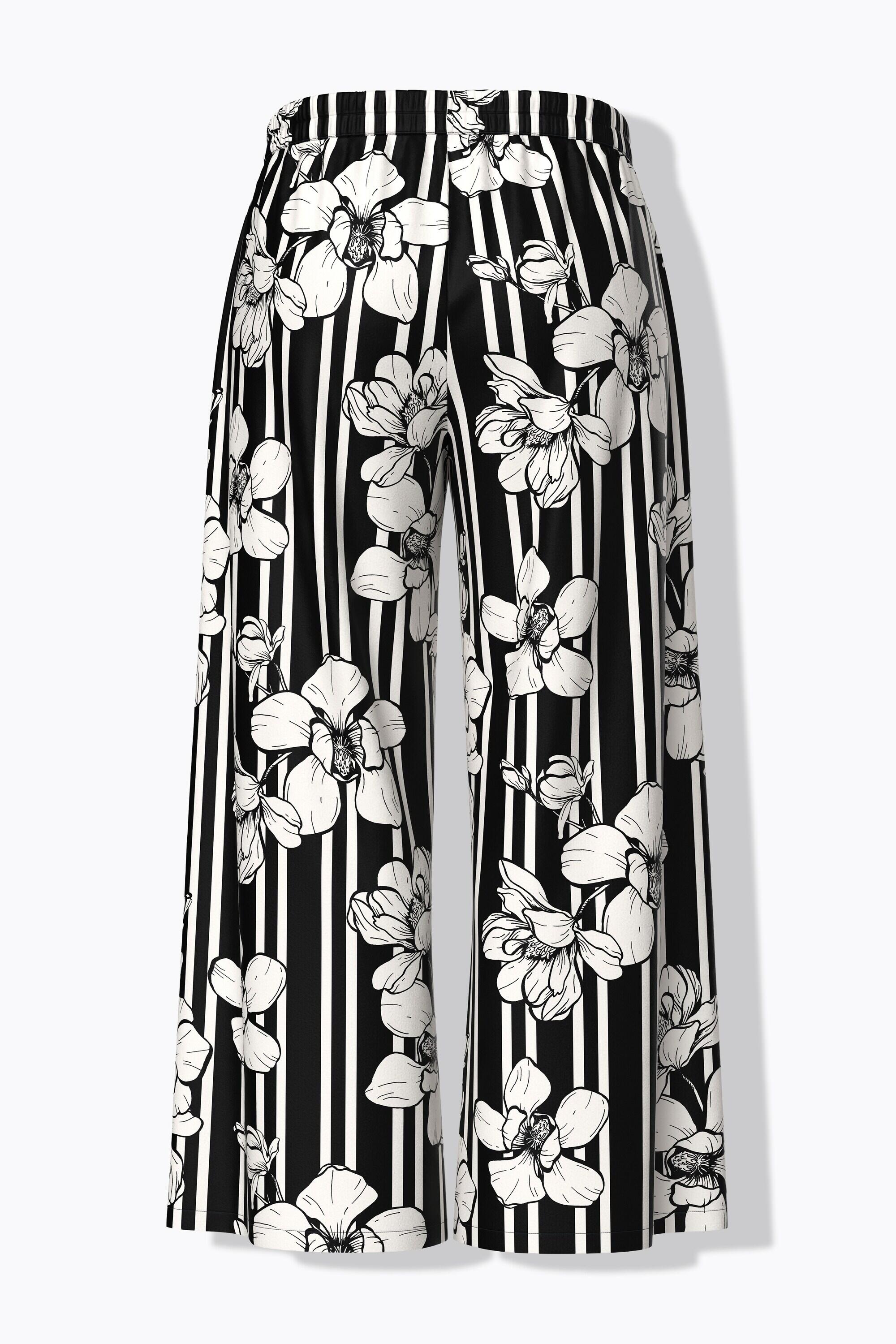 Femme Pantalon Palazzo dans un imprimé fleurs/rayures 6/7