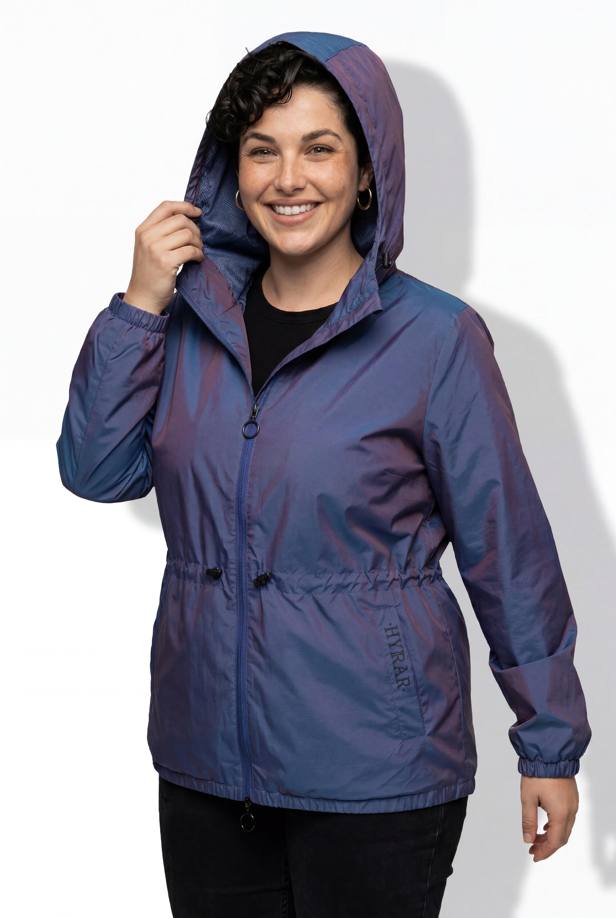 Damen Funktionsjacke schimmernd wasserabweisend Kapuze 4/7