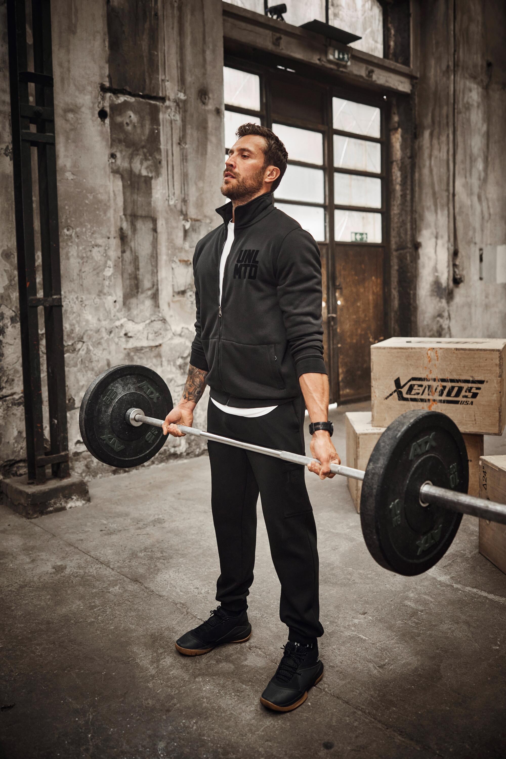 Hommes Veste en molleton. Col montant. Collection Fitness 7/7