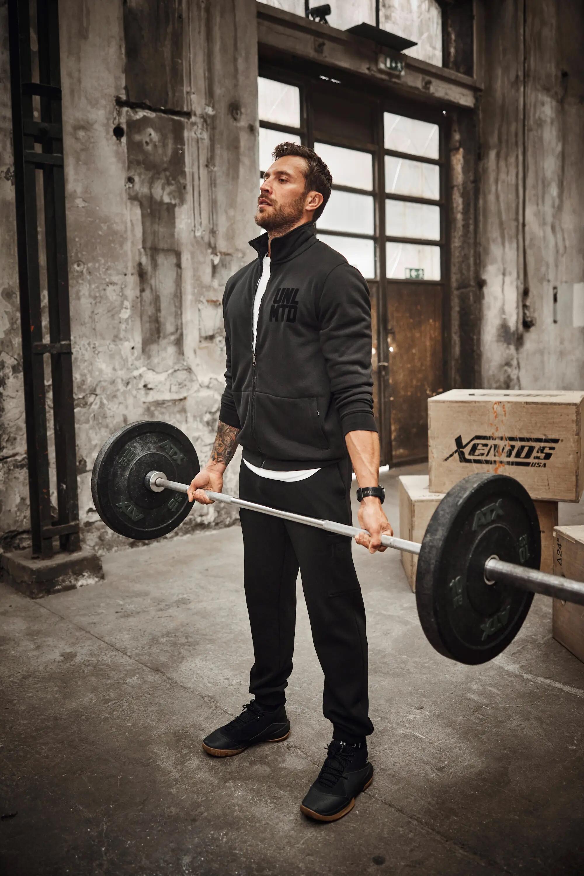 Hommes Veste en molleton. Col montant. Collection Fitness 7/7