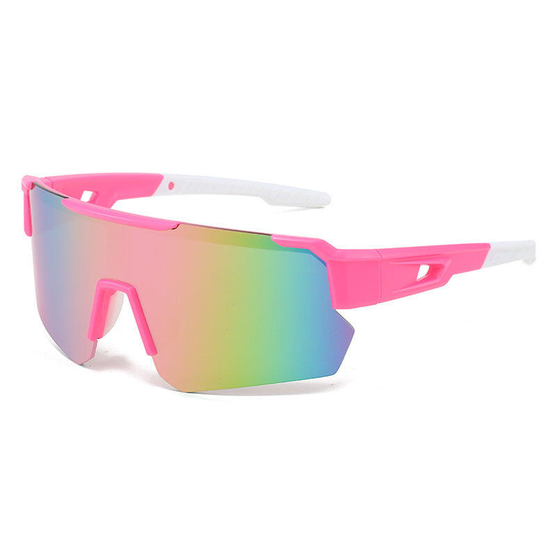 Wraparound Unisex Sport Cycling Sunglasses - Pink and Colorful