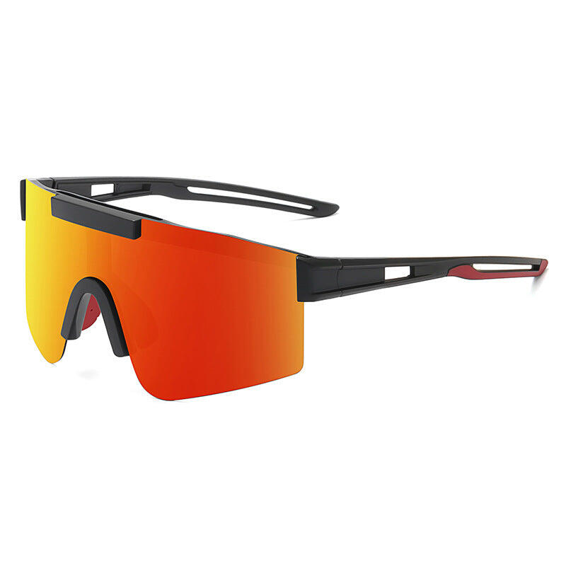 Orange Lenses With Black Temples Polarized Wraparound Sports Sunglasses
