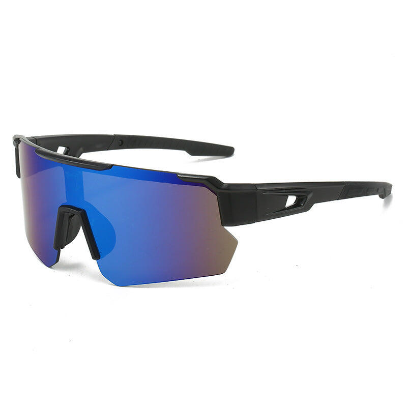 Wraparound Unisex Sport Cycling Sunglasses - Black and Blue-Pruple