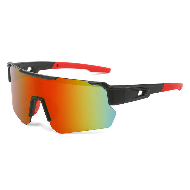 Wraparound Unisex Sport Cycling Sunglasses - Black and Orange