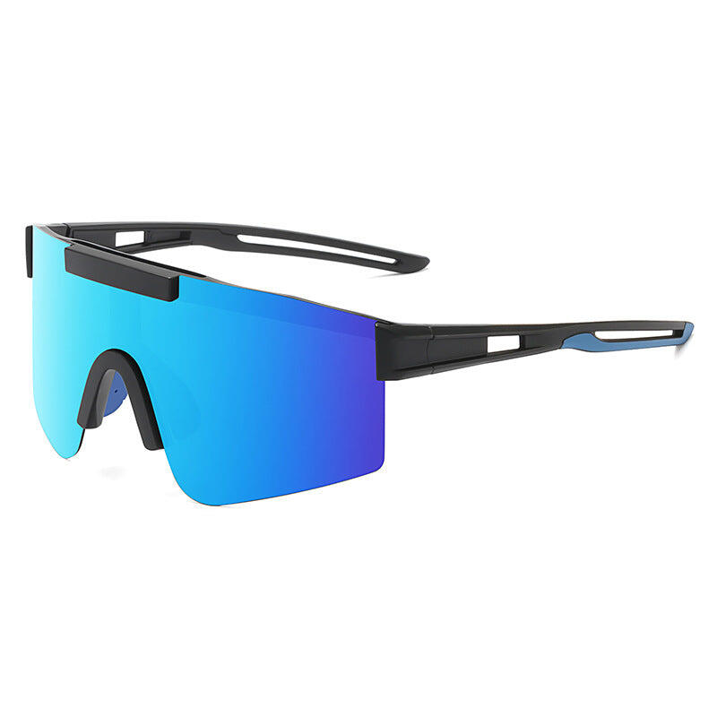 Blue Lenses With Black Temples Polarized Wraparound Sports Sunglasses