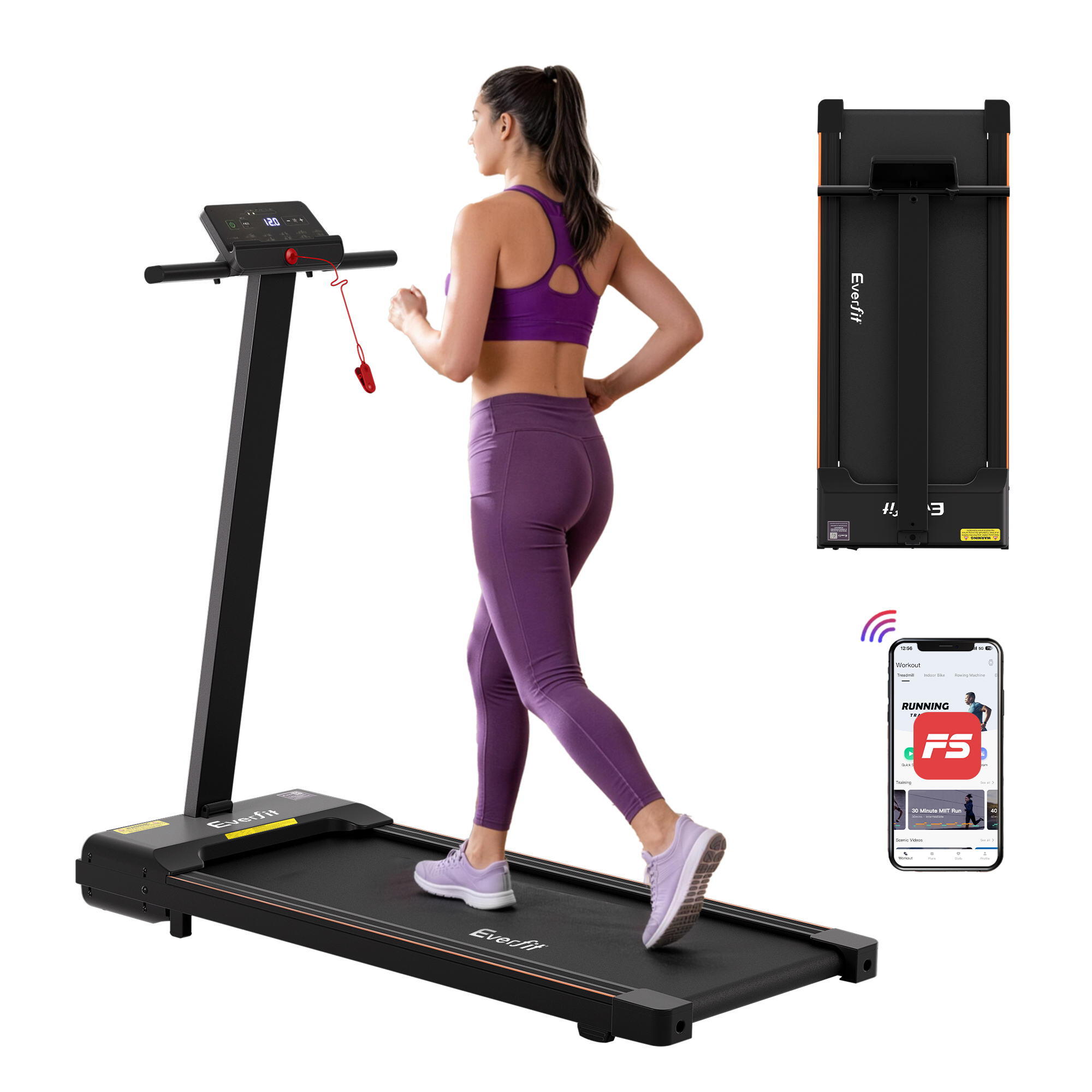 Everfit Walking Pad Treadmill 2 in 1 Foldable for Home Gym 40cm Wide Belt