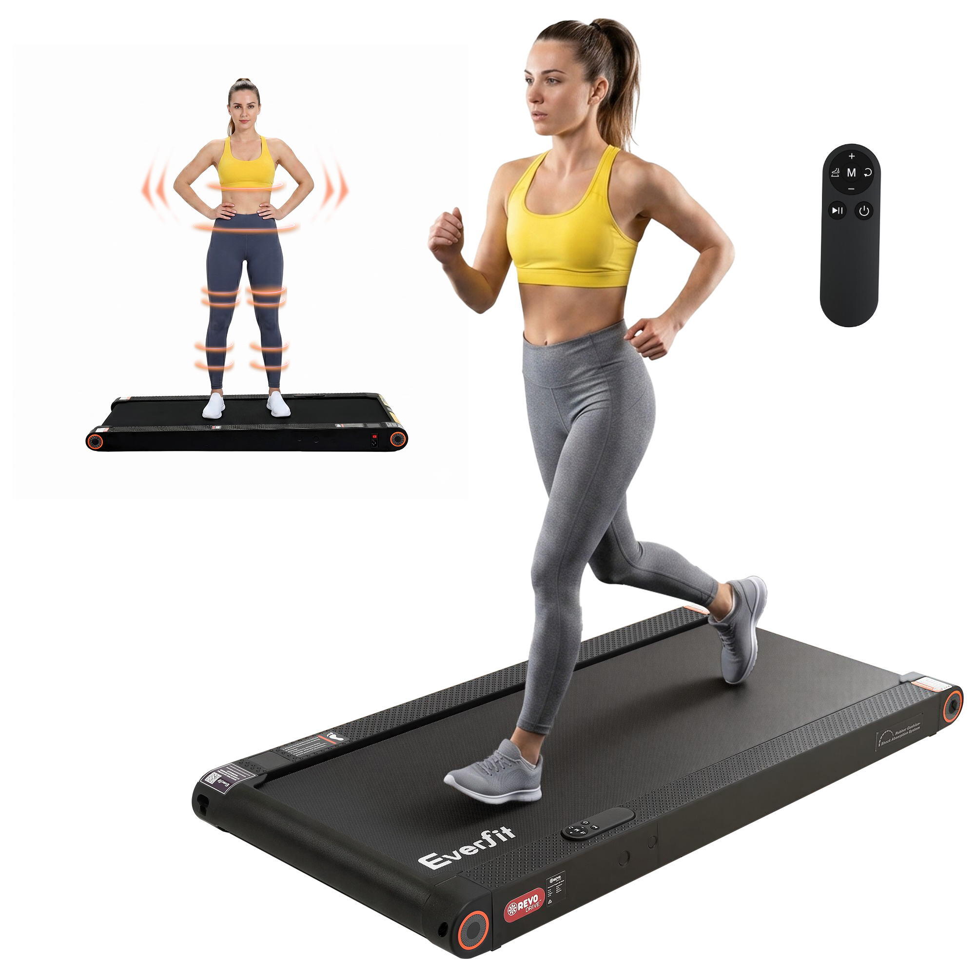 Everfit 4 in 1 Vibration Walking Pad Treadmill Under Desk Treadmills for Home