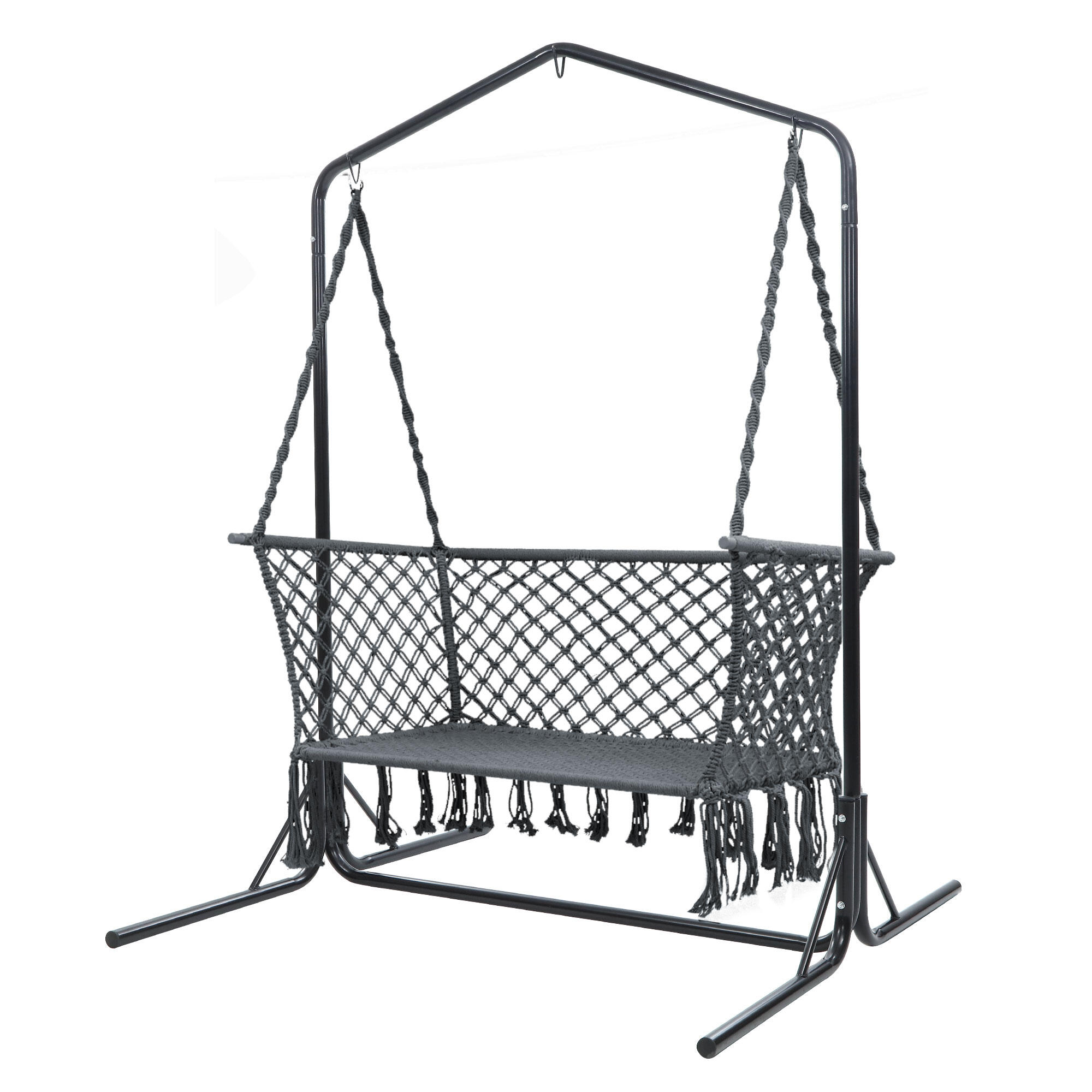 Gardeon Hammock Chair with Stand Macrame Outdoor Garden 2 Seater