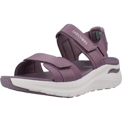Platte sandalen dames skechers paars