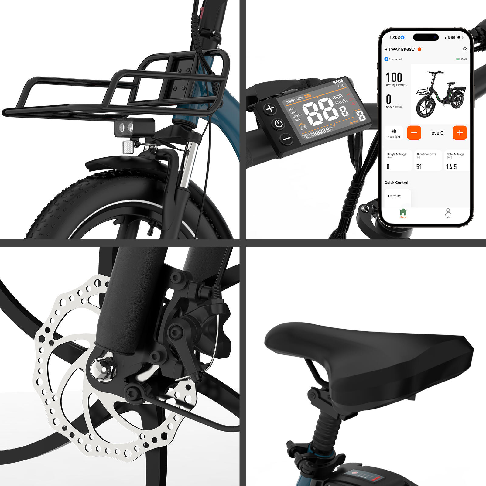 Elektrische vouwfiets fatbike 20*3,0" 150km BK6S 7/7