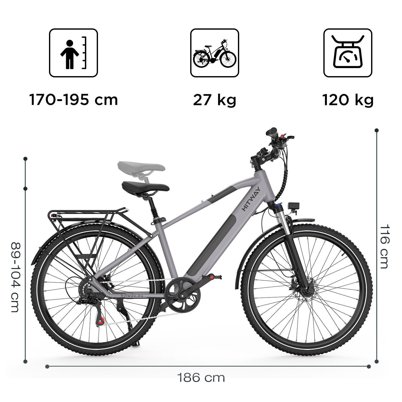 VTC électrique 29" 12,8Ah batterie amovible 80km BK7SPLUS, APP NFC 7/7