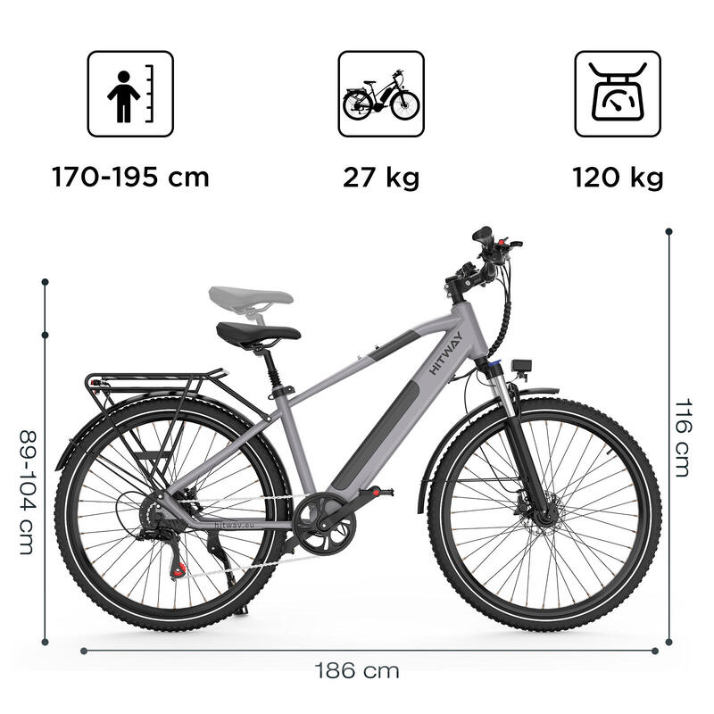 Bărbați Bicicletă electrică trekking 29" 80km BK7SPLUS, APP NFC