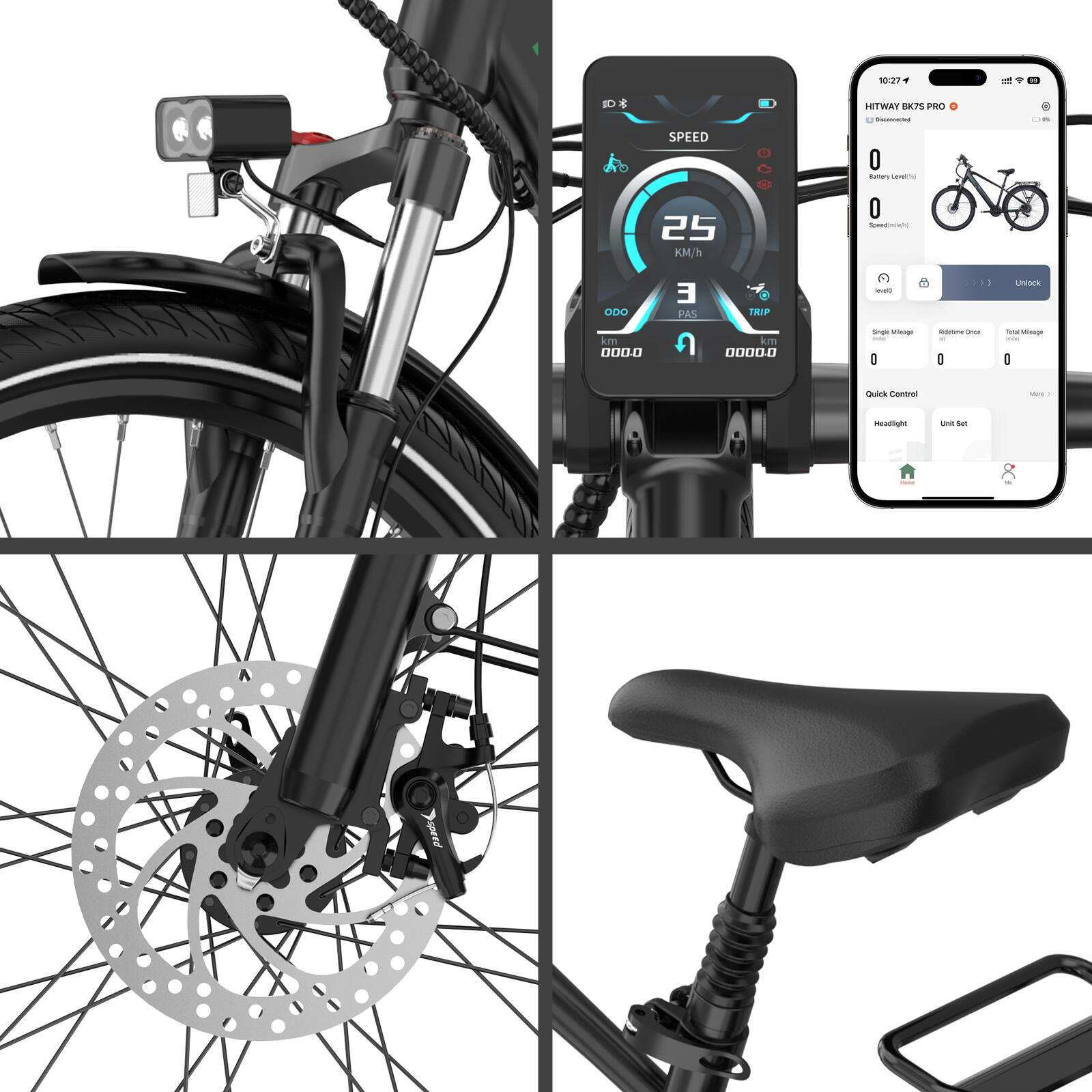 Hombre Bicicleta eléctrica trekking 27,5" 21 vel. batería extraíble BK7SPRO 6/7