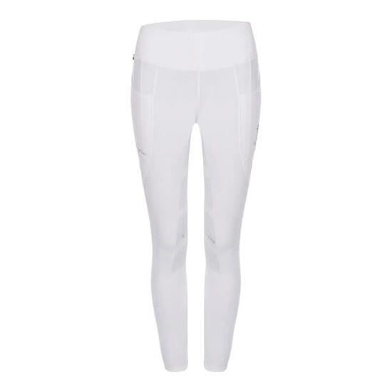 Leggings d'équitation LIN FULL GRIP BLANC JUNIOR