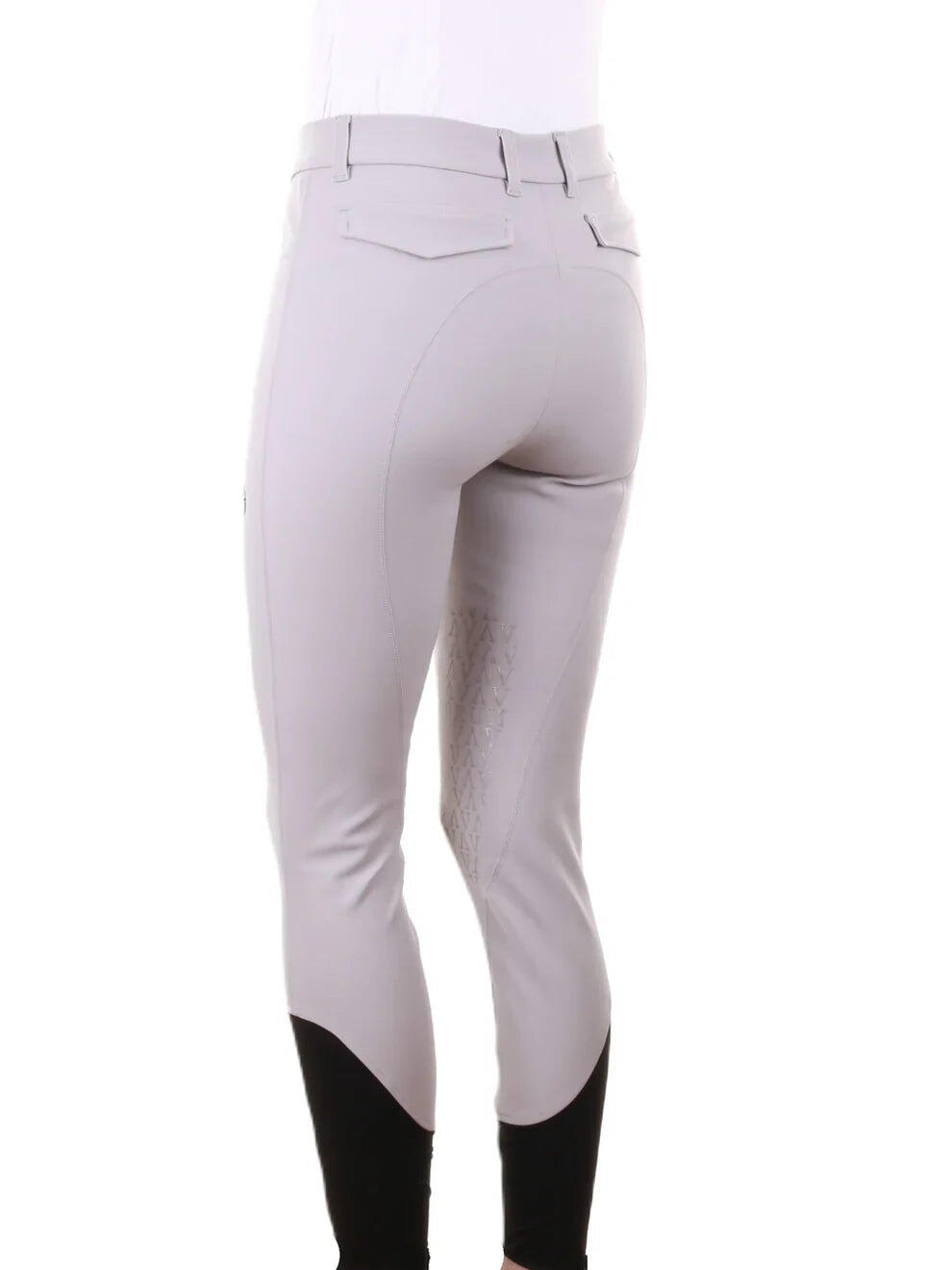 PANTALON D'ÉQUITATION  LAZISE GRIP GENOU PERLE GRIS 2/2