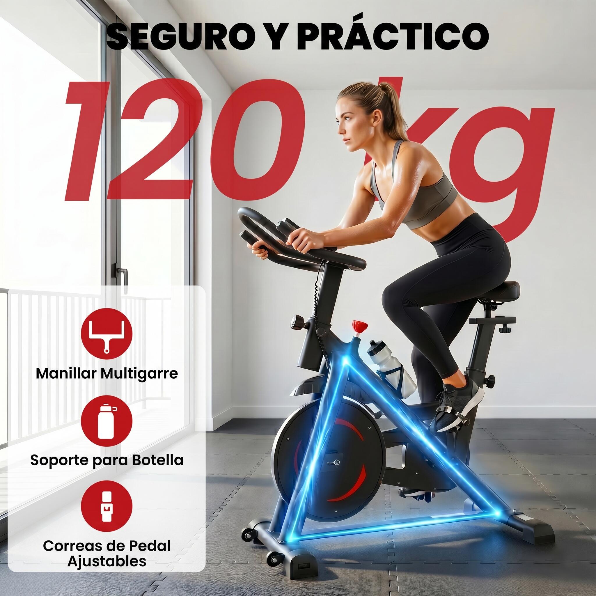 Bicicleta estática 111.5x52.5x114.5 cm preto SPORTNOW 4/5