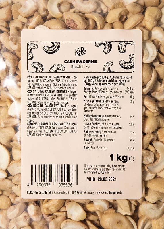 Noix de cajou en morceaux 1 kg 3/7