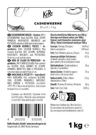 Noix de cajou en morceaux 1 kg 5/7