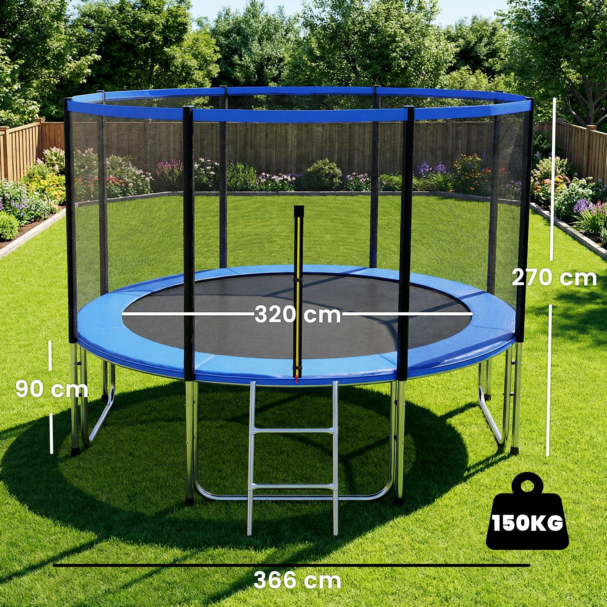 Trampolim infantil ø366x270 cm azul SPORTNOW 3/5