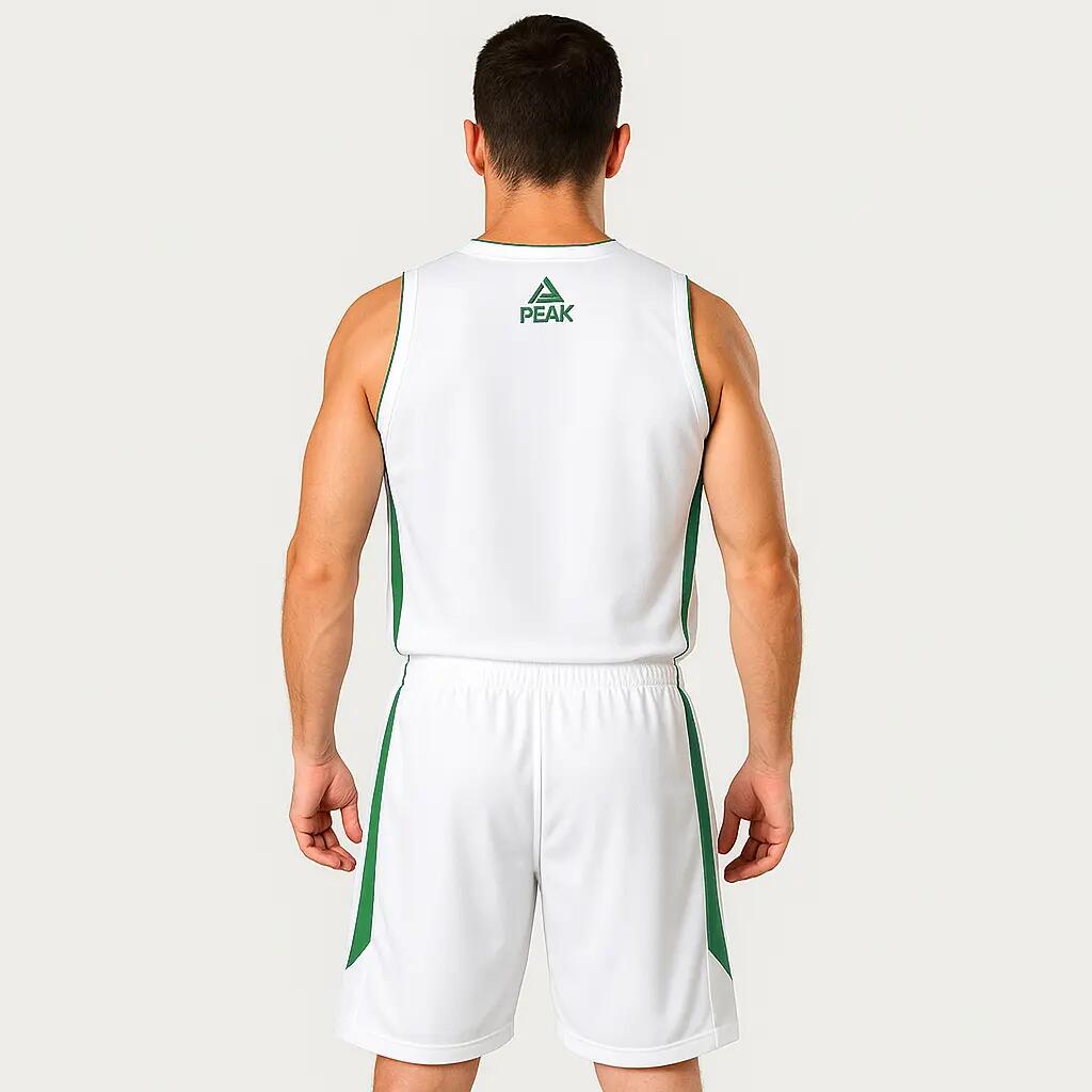 Set maiou/short baschet PEAK Jungle Alb/Verde 2/2