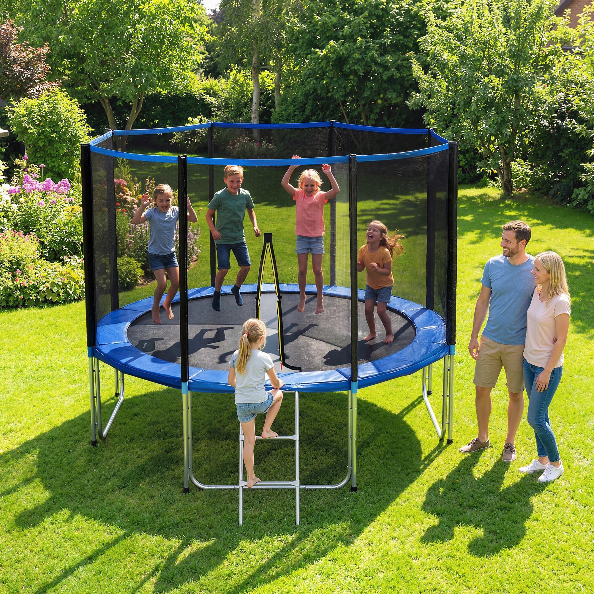 Trampolim infantil ø366x270 cm azul SPORTNOW 5/5