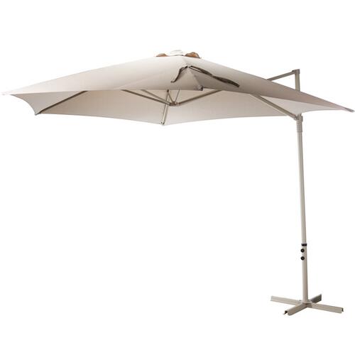 Umbrelă de terasă rotativă cu braț, cu paravânt, 3 m, Bej, 170 g/m2, UPF30+