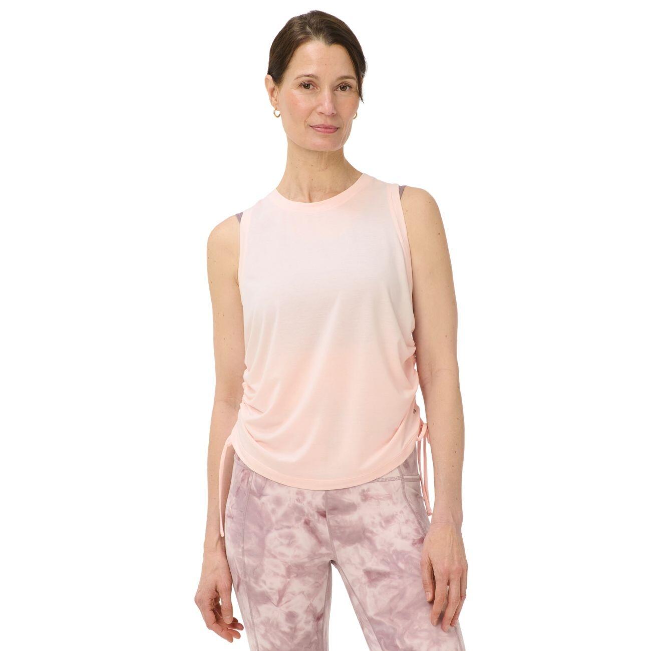 SWEATY BETTY Sweaty Betty Soft Flow Studio Ruched Tank  SUNDUST PINK L 2/7