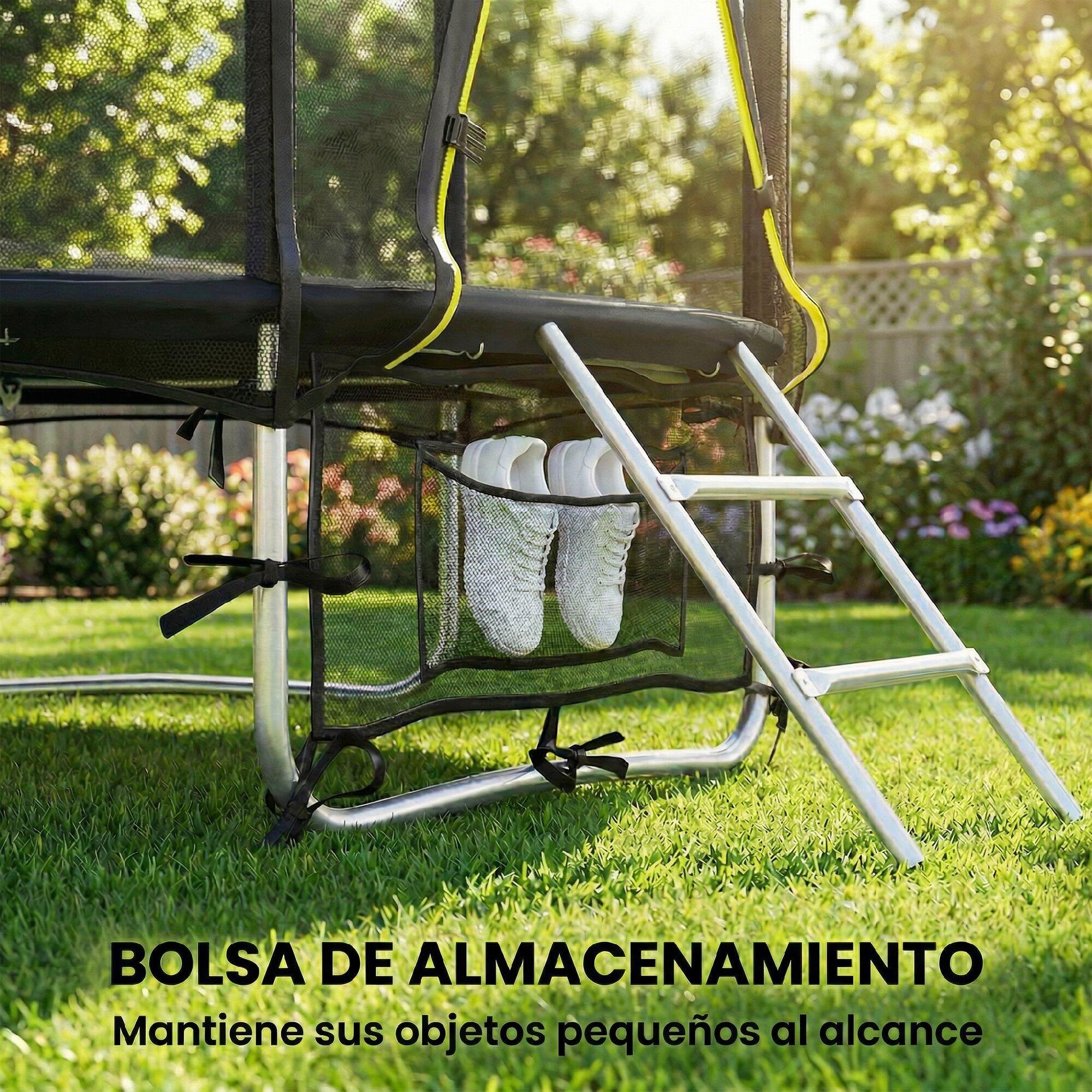 Cama elástica exterior 183x183x200 cm preto SPORTNOW 4/5