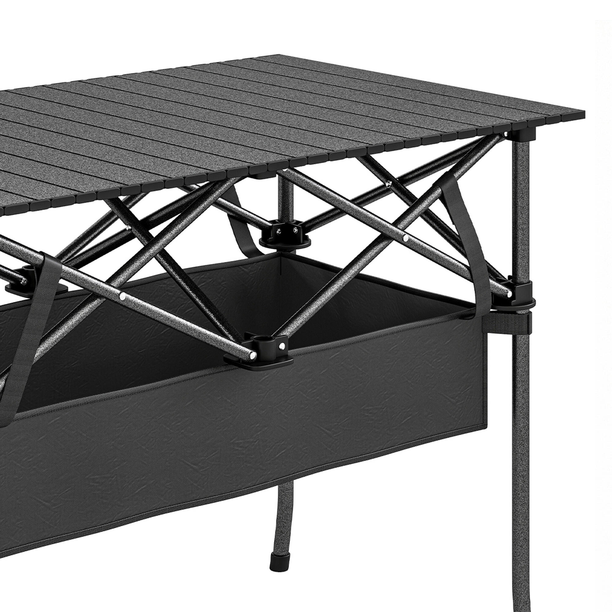 Mesa de campismo 93x55x68 cm preto Outsunny 5/5