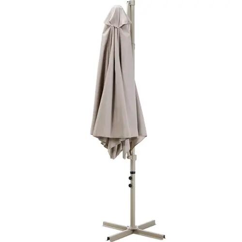 Umbrelă de terasă rotativă cu braț, cu paravânt, 3 m, Bej, 170 g/m2, UPF30+ 4/4