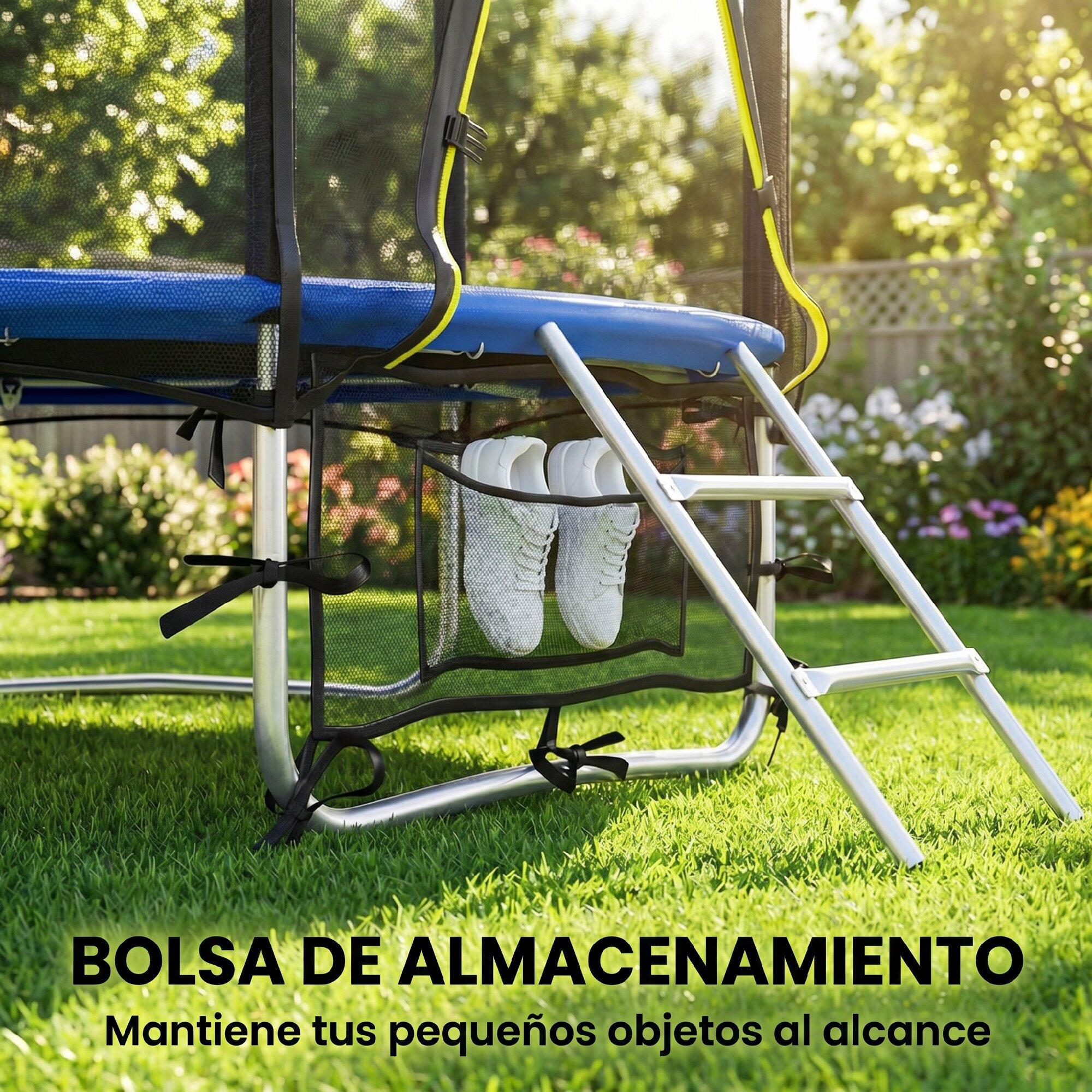 Trampolim exterior 183x183x200 cm azul SPORTNOW 4/5