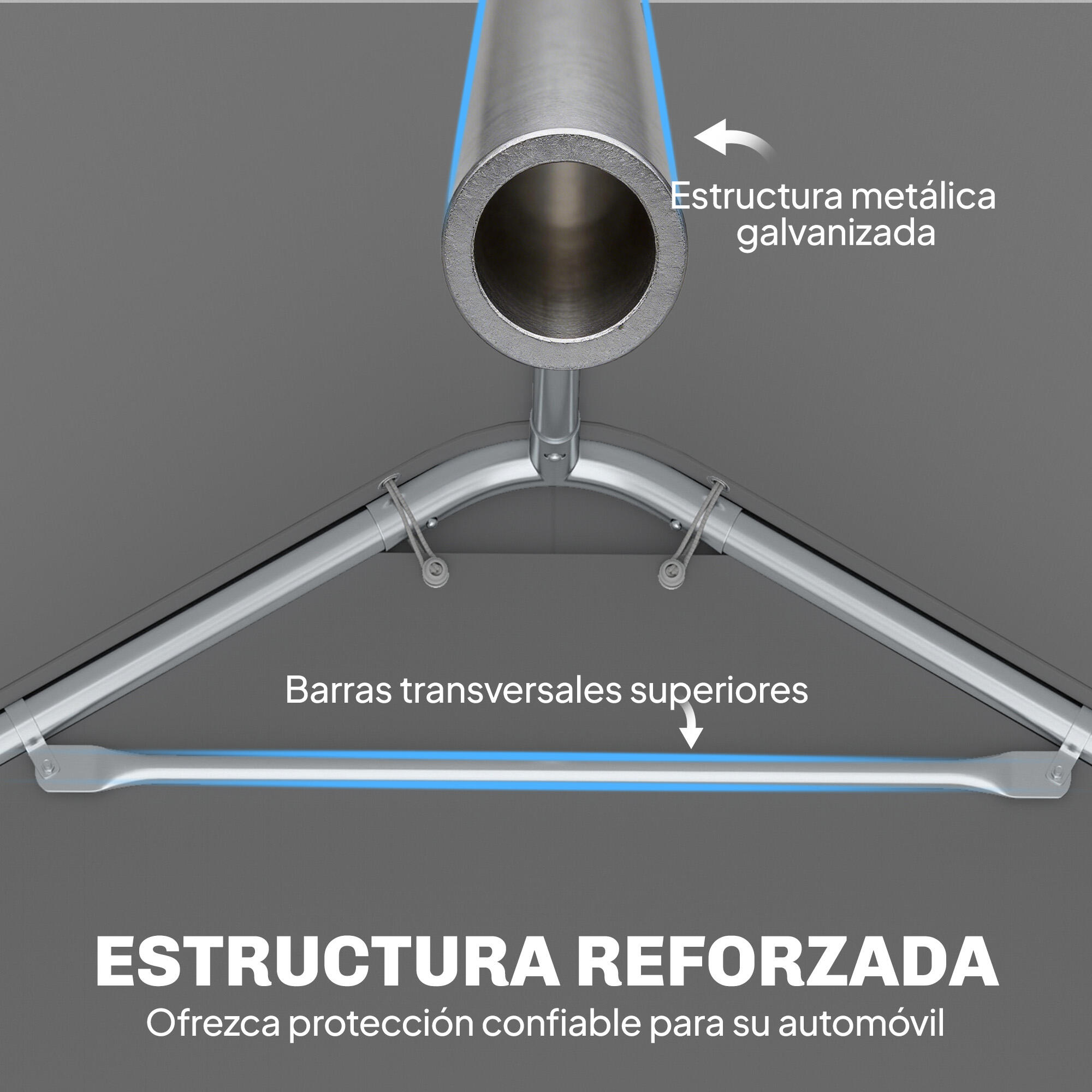 Tenda para garagem 600x295x295 cm branco Outsunny 4/5
