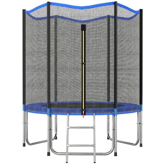Trampoline Extérieur Trampoline de Jardin Enfants et Adultes 6 Poteaux au Sol Ch