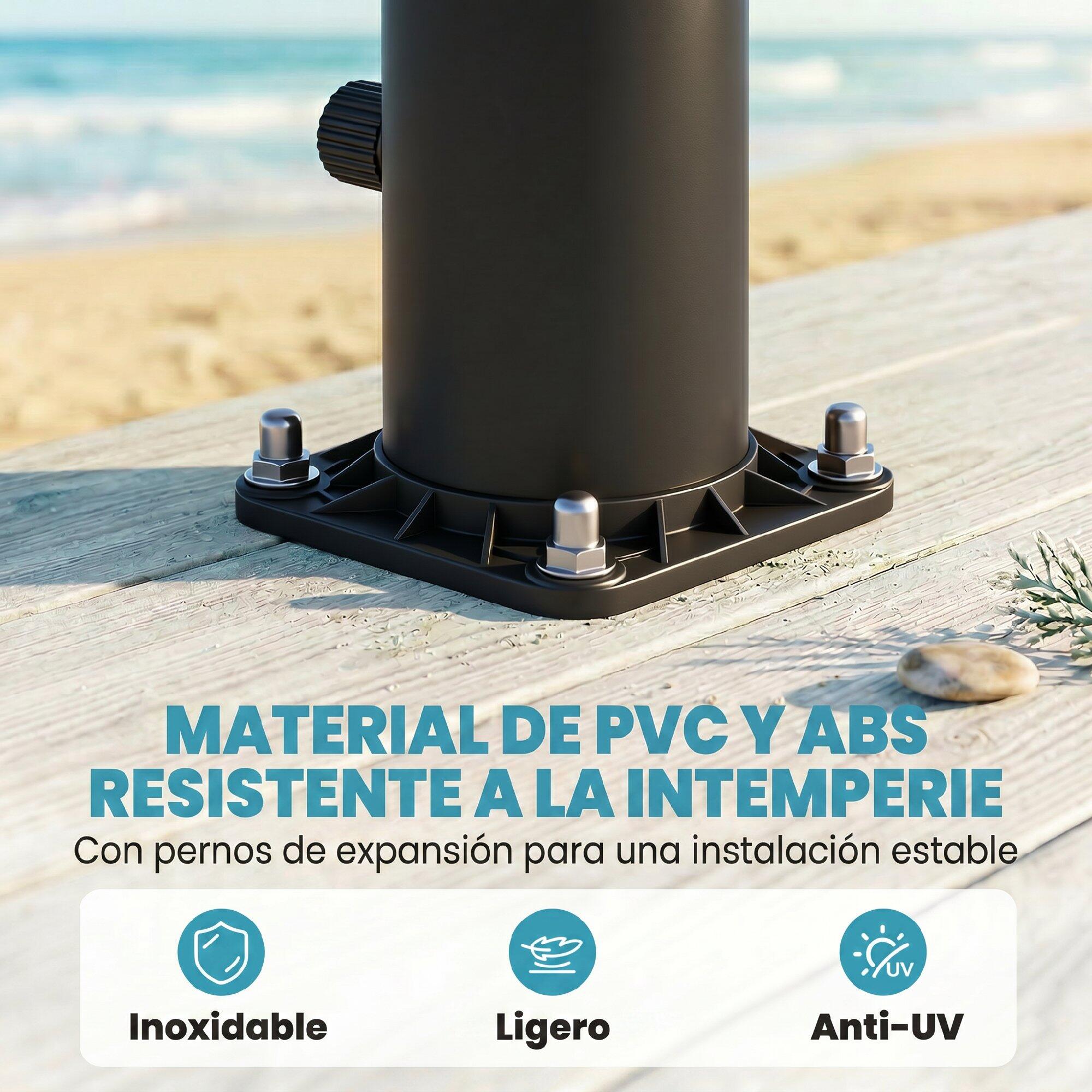 Chuveiro solar exterior 42x11x215 cm preto Outsunny 4/5