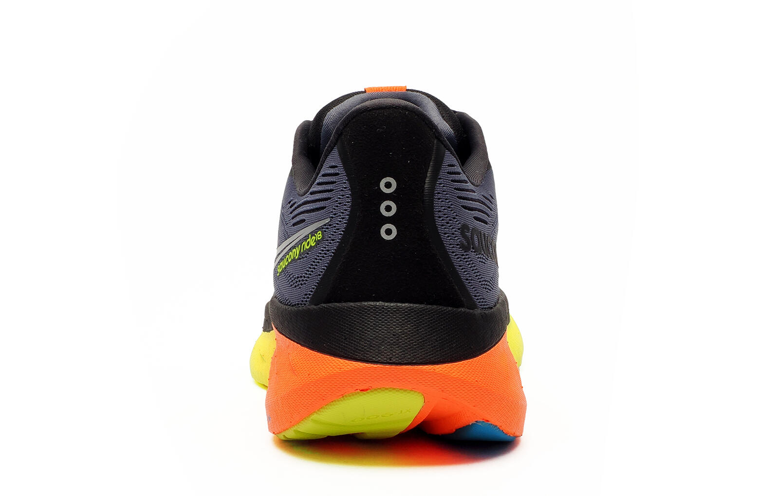 Saucony Ride 18 Chaussures de Running Homme Bleu Jaune Orange 3/5