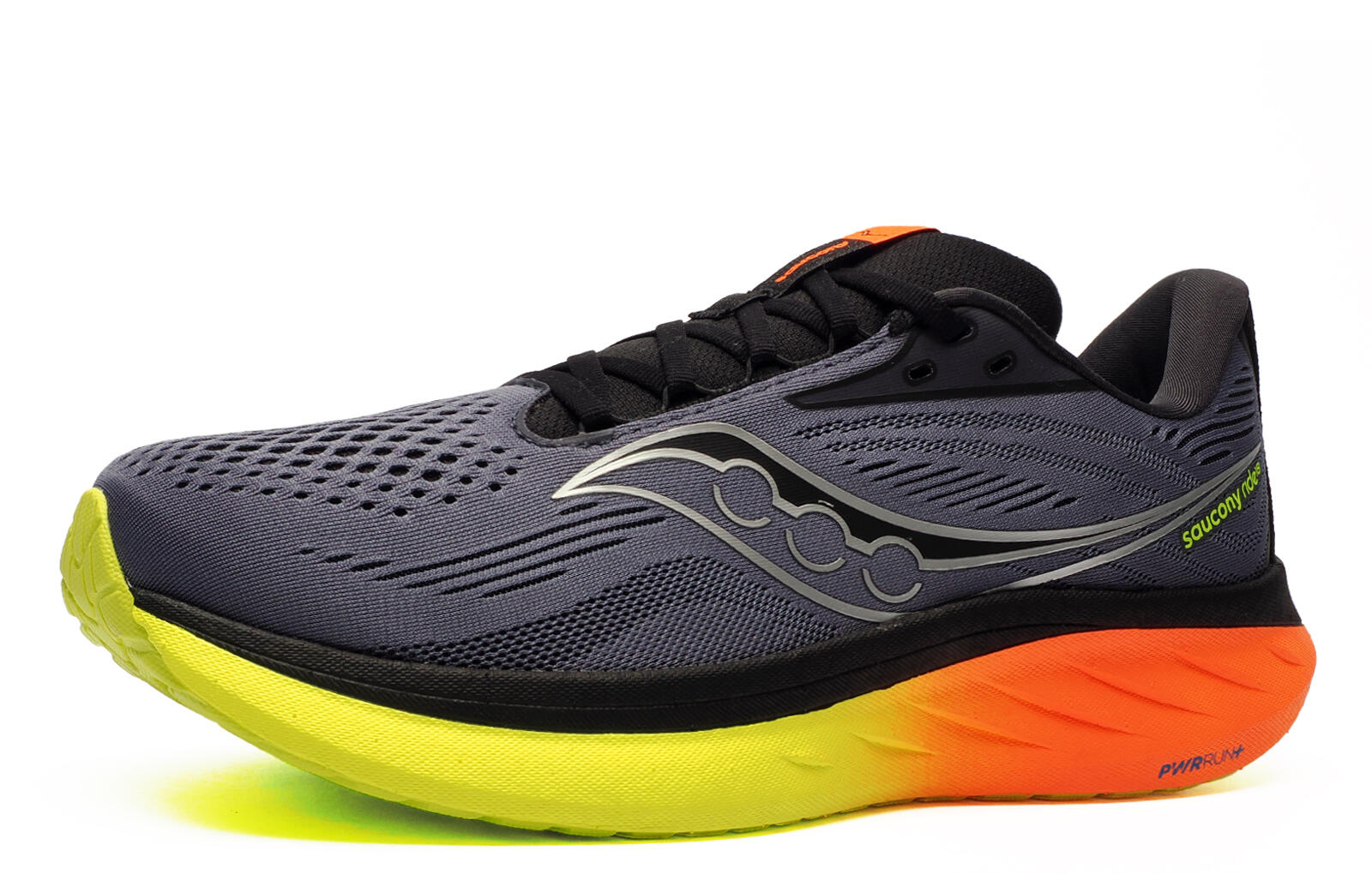 Saucony Ride 18 Chaussures de Running Homme Bleu Jaune Orange 2/5