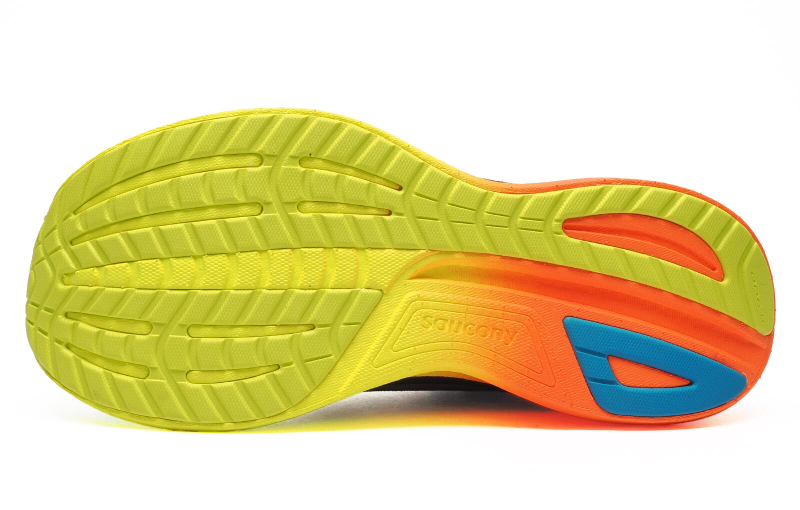 Saucony Ride 18 Chaussures de Running Homme Bleu Jaune Orange 4/5