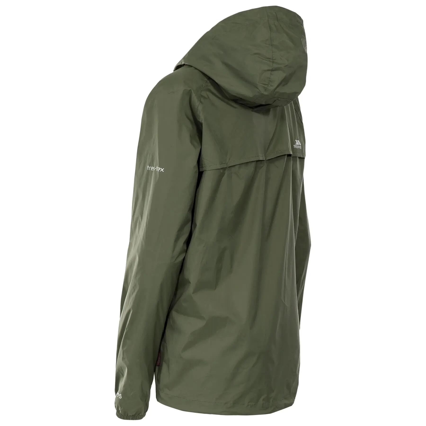 Chaqueta impermeable con capucha y cremallera para mujer Trespass Qikpac 3/3