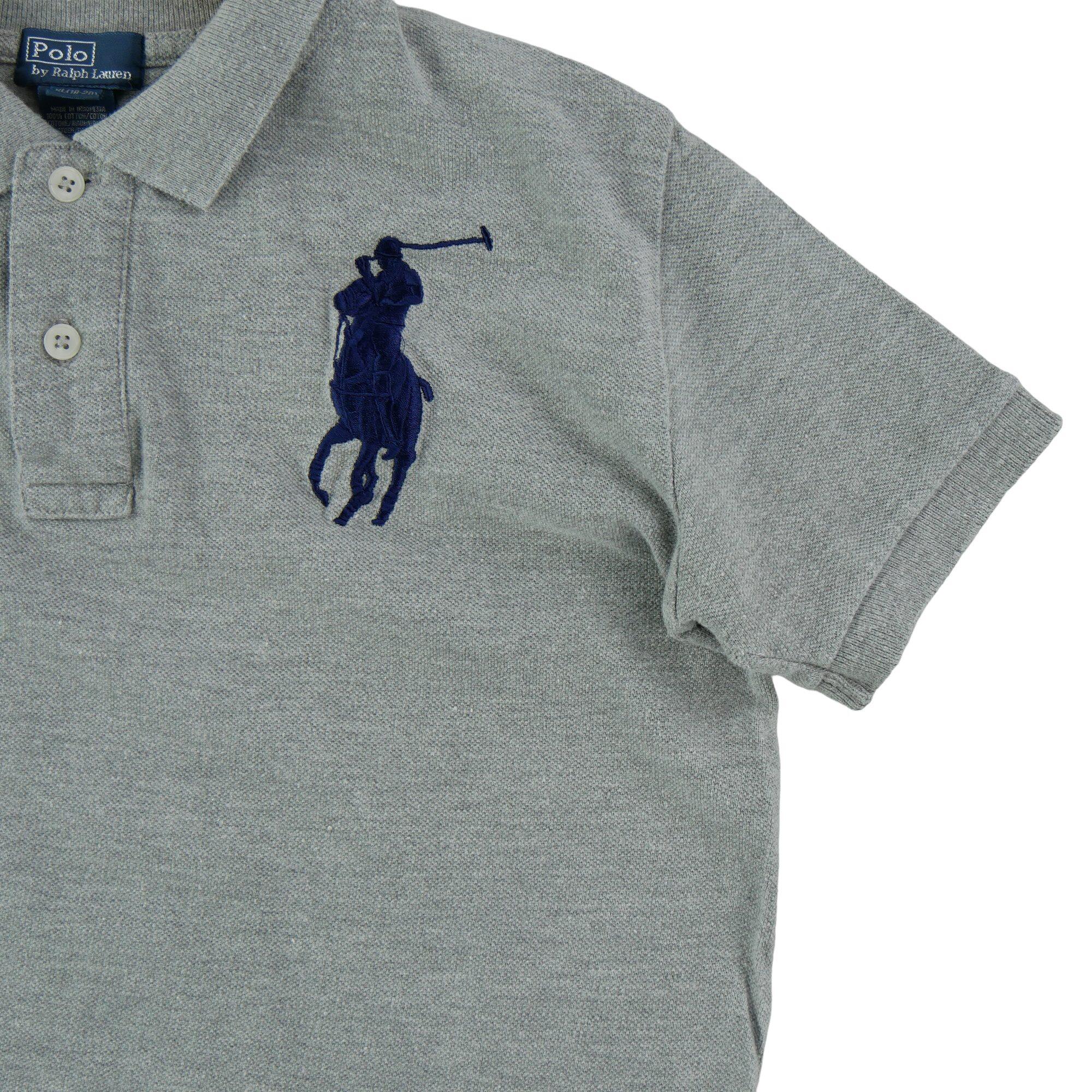 Polo cinza de manga curta para homem 3/4