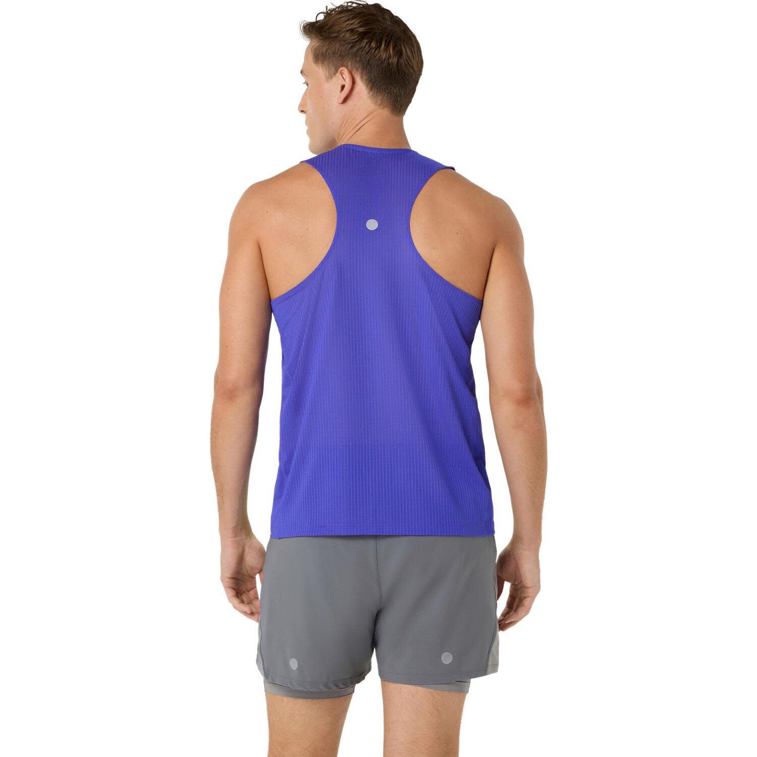T Shirts Hemden Herren - ASICS Road Fade Singlet - Cobalt/Green 2/6