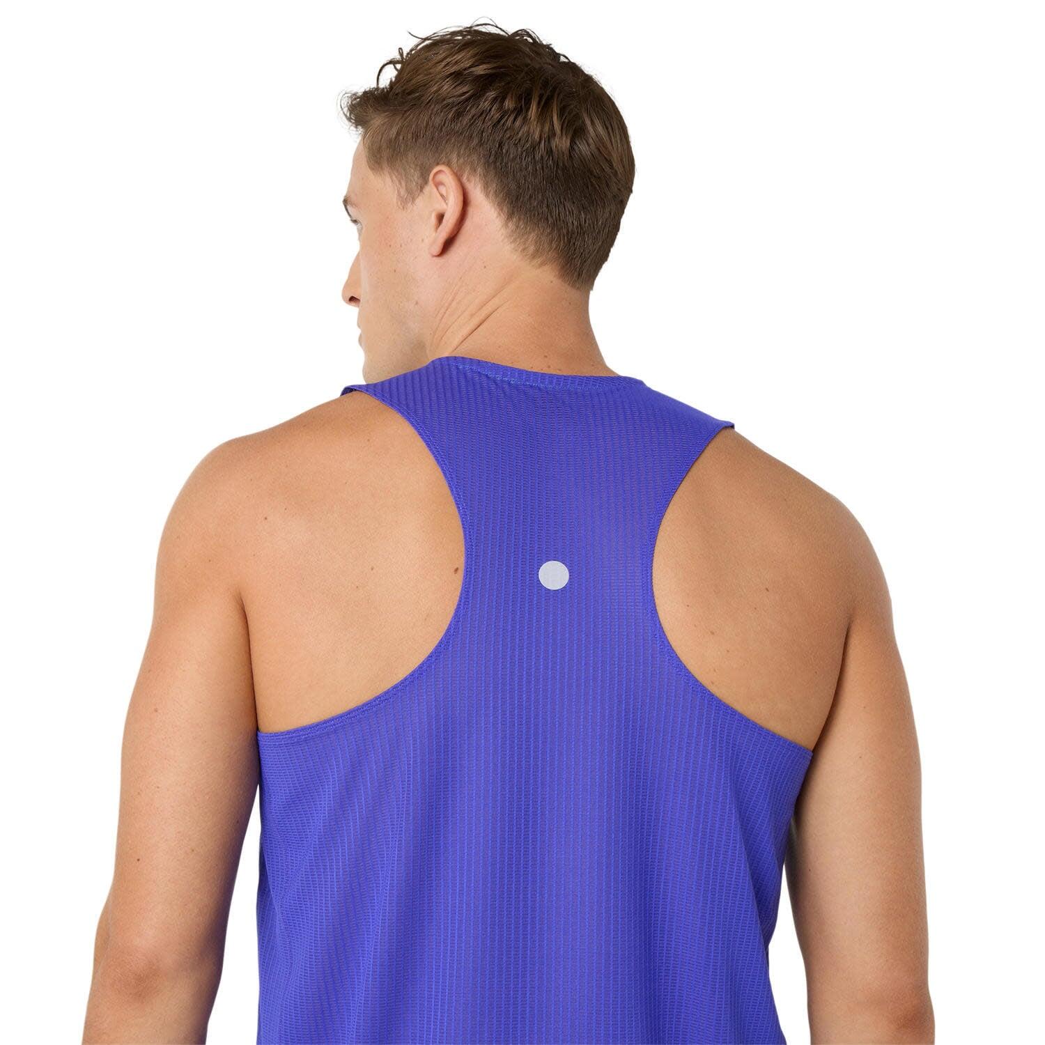 T Shirts Hemden Herren - ASICS Road Fade Singlet - Cobalt/Green 6/6